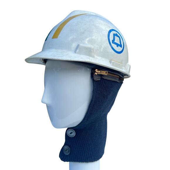 Vintage Ma Bell Telephone Lineman Hard Hat Helmet Hat Winter Rib Knit Lining - Picture 2 of 15